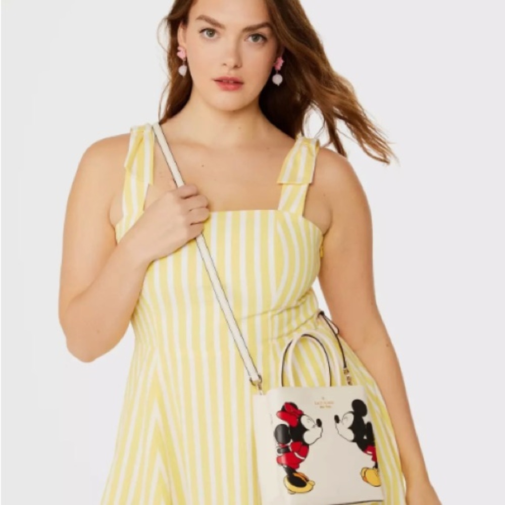 Kate Spade White Mickey and Minnie Mouse Disney  Mini Tote Bag KG591 - Picture 3 of 4